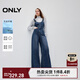 ONLY秋季休閑百搭顯瘦高腰背帶褲牛仔褲女|12437M004 J35 復古牛仔 L L標準褲長(cháng)