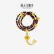 周大生足金八寶羅盤(pán)手串?；鄱嗉∪~紫檀項鏈圣誕禮物送老婆 10g