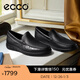 愛(ài)步（ECCO）豆豆鞋男 樂(lè )福鞋一腳蹬皮鞋牛皮男鞋 S輕巧莫克540514 HL 黑色54051401001 42