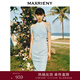 MAXRIENY【浪漫當夏】國風(fēng)新中式提花仙美連衣裙夏季改良旗袍 霧藍 S 01