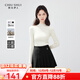 秋水伊人簡(jiǎn)約時(shí)尚半高領(lǐng)針織衫冬季新款女彈力修身顯瘦打底衫 米白 S