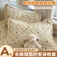 唐裔A類(lèi)卡通純棉雙層紗花邊毛球枕頭套單個(gè)48x74全棉枕芯內膽套一對裝 泡芙狗【花邊毛球枕套】單只 48cmX74cm