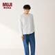 MUJI男式 棉混抗菌長(cháng)袖T恤 男士男款 25年冬季 男裝打底 上衣FA12CC5A 白色 M (170/92A)