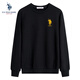 U.S. POLO ASSN.衛(wèi)衣男春秋季新款圓領運動休閑服外套保羅男士t恤上衣服黑2XL