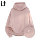 :CHOCOOLATEit連帽小狗印花加絨加厚衛衣女士情侶同款 粉色常規   2XL   