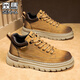 森馬馬丁靴男2026春季新款真皮高幫休閑板鞋復古厚底增高加絨工裝棉鞋 卡其 42