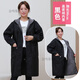 暢印加長(cháng)罩衣大人加絨廚房冬季防水工作洋氣加厚男女士外套長(cháng)袖圍裙 96長(cháng)款加絨-黑色 2XL 建議90-125斤套羽絨服加20斤