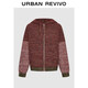 UR2026春季新款男裝潮流連帽抽繩撞色拼接針織開(kāi)衫UUV960006 酒紅色 XS