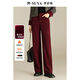 夢(mèng)舒雅安可拉紅雪尼爾直筒褲秋冬新款加絨加厚修身顯瘦休閑褲