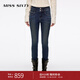 MISS SIXTY2025冬季新款復合絨牛仔褲女雙扣腰顯瘦修身小腳鉛筆褲 深藍 26