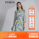PORTS寶姿春夏新品女裝七分袖收腰顯瘦連衣裙LM8D058MPP095 奶綠色印花 L (8)