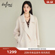 伊芙麗（eifini）蔣欣代言羊毛羊絨短款翻領(lǐng)大氣不挑人毛呢外套2025冬裝 柔絨白 S
