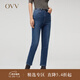 OVV秋冬熱賣(mài)女裝經(jīng)典舒適高腰保暖加絨經(jīng)典牛仔鉛筆褲 牛仔藍（凈色）A2 27