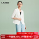 藍地（LANDI）[禪意光澤]優(yōu)雅氣質(zhì)修身短款小西裝外套女五分袖夏新品 純白色 S