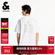杰克·瓊斯（JACK&JONES）男裝T恤時(shí)尚潮流膠印刺繡日常百搭寬松圓領(lǐng)短袖上衣225301147 雪白SNOW WHITE 常規 M （175）