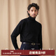 CULTUM【多色可選】秋冬厚款山羊絨混紡高領(lǐng)毛衣男長(cháng)袖套頭打底針織衫 黑色 L