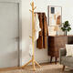 千禧華府衣架落地立式實(shí)木衣帽架臥室簡(jiǎn)易掛衣架辦公衣架加厚三角原木色