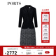 PORTS寶姿秋冬新品女裝中袖中長(cháng)連衣裙YLL8D186KFP035 黑色印花 S (4)