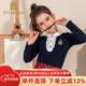IVY HOUSE常春藤兒童裝女童夏新款 學(xué)院風(fēng)休閑經(jīng)典百搭長(cháng)袖T恤兒童上衣POLO B深藍色（第二批） 140