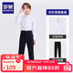 羅蒙兒童襯衫黑褲子男童演出服套裝春夏長(cháng)袖白襯衣西褲兩件套 白色170