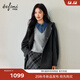 伊芙麗（eifini）伊芙麗學(xué)院風(fēng)連帽設計中長(cháng)款100%羊毛毛呢外套女2025冬裝新款 極致灰 S