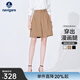 Navigare意大利小帆船女士五分褲夏季顯腿長(cháng)時(shí)尚休閑褲通勤百搭A字短褲女 咖色 L