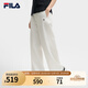 FILA楊冪同款斐樂(lè )梭織長(cháng)褲女2025夏季新款時(shí)尚休閑寬松闊腿褲運動(dòng)褲 皓日白-WT L 170/70A/L