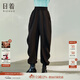 日著(zhù)休閑褲女原創(chuàng  )設計2025春季新款百搭寬松趣味性線(xiàn)條加絨款束腳褲 liu liu黑加絨款 XL