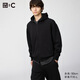 優(yōu)衣庫合作款/男裝女裝寬松連帽拉鏈運動(dòng)開(kāi)衫/長(cháng)袖外套衛衣485735 09 黑色 L