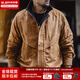 馬登工裝美式復古麂皮絨感獵裝教練夾克美拉德短款拼接翻毛皮外套男秋 咖色 L