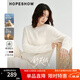 紅袖（hopeshow）慵懶風(fēng)高級感綿羊毛針織衫2025冬季新款女裝【舒芙絨】?jì)却蠲?本白001（XS碼S碼L碼XL碼預售12.20） M