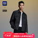HLA海瀾之家?jiàn)A克男翻領(lǐng)外套男25秋季 牛仔藍花紋65 HWJAW3J041A M 170/88A 推薦125~136斤
