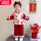 樂(lè )芭鼠童裝女童拜年服唐裝漢服冬季加絨加厚兒童套裝1-3歲6女寶寶新年裝 紅色（沒(méi)有包包-牡丹花拜年服套裝） 100 碼 建議 (2-3歲左右)