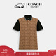 蔻馳（COACH）【圣誕禮物】奧萊男士男裝經(jīng)典標志POLO衫短袖 卡其色 經(jīng)典標志 M