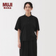 MUJI女式 萊賽爾混五分袖罩衫短袖t恤上衣女款內搭女裝25年秋季 黑色 M (160/84A)