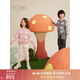 ERDOS KIDS鄂爾多斯童裝連帽提花小象男女童開(kāi)衫羊絨衫 中灰 140cm 140/64