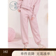 紫涵（ZIHAN）紫涵直筒束腳運動(dòng)褲女冬季磨毛親膚高腰顯瘦抽繩褲子 棉花糖粉 XL