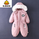 G.duck嬰幼兒童寶寶滑雪羽絨棉服男女童羽絨棉襖新生兒爬連體衣冬季 粉紅色（加絨加厚） 90 cm