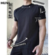 牧唯黑色正肩短袖男士夏季新款收袖口健身運動(dòng)修身t恤顯肌肉寬肩半袖 黑色 對比全網(wǎng)品質(zhì) 2XL [建議140-160斤]