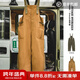 馬登工裝美式復古BF背帶褲男寬松直筒高腰男士休閑褲秋冬連體長(cháng)褲子 卡其黃 L