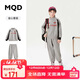 馬騎頓（MQD）童裝男大童冬款潮酷休閑運動(dòng)加絨衛衣套裝 淺麻灰 130cm