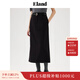 ELAND【含綿羊毛】衣戀半身裙女合身微彈包臀裙子2025冬季新款 黑色(19)Black S