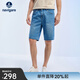 Navigare意大利小帆船男士薄款水洗牛仔褲春夏季簡(jiǎn)約百搭風(fēng)中褲休閑直筒褲 遠景藍 32