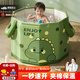 西哈泳士?jì)和菰柰凹矣脤殞毾丛柰翱烧郫B全身沐浴桶浴盆嬰兒游泳大桶神器 綠恐龍56_40 【兒童玩具禮包】