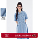 詩(shī)凡黎甜酷牛仔連衣裙2024夏新款女高級質(zhì)感小眾設計獨特別致裙子 牛仔藍 S 155/80A