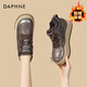 DAPHNE達芙妮厚底高幫板鞋女加絨加厚保暖棉鞋2025冬季新款增高百搭休閑女鞋 紫色 加絨 跟高4.5cm 37 (235mm)