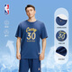 NBA【新品】楊瀚森哈利伯頓東契齊亞歷山大庫里t恤短袖男夏裝籃球服 勇士-庫里運動(dòng)休閑T恤(藏青) M