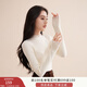 香影【抗起球科技針織衫】修身針織衫女冬季木耳領(lǐng)正肩內搭打底衫 米色 S
