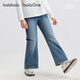 巴拉巴拉【balaOne】童裝兒童褲子女童2026春裝牛仔喇叭褲潮