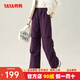鴨鴨（YAYA）戶(hù)外休閑鵝絨羽絨褲女士2025秋冬新品高腰外穿工裝長(cháng)褲FL 紫色 M (170) 76A